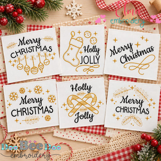 Golden Christmas Wishes Collection - Satin Stitch - Machine Embroidery Design