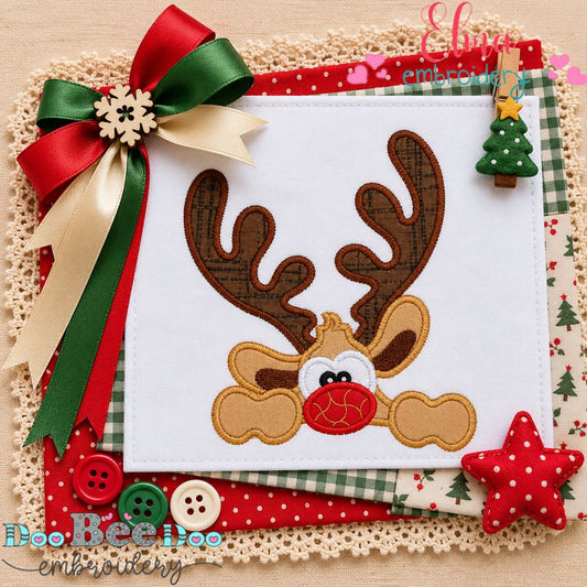 Silly Little Reindeer - Appliqué - Machine Embroidery Design