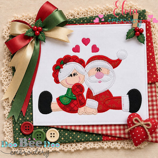 Santa Claus in Love - Appliqué - Machine Embroidery Design
