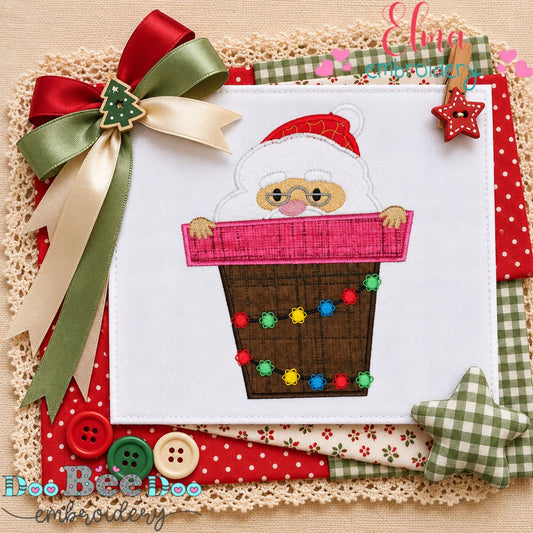Santa's Chimney Surprise - Applique - Machine Embroidery Design