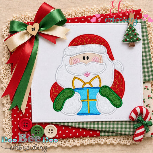 Santa's Sweet Surprise - Appliqué - Machine Embroidery Design