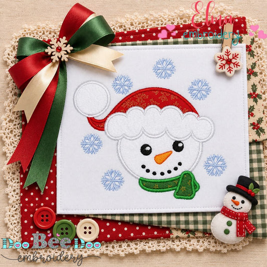 Snowy Christmas Sweetheart - Appliqué - Machine Embroidery Design