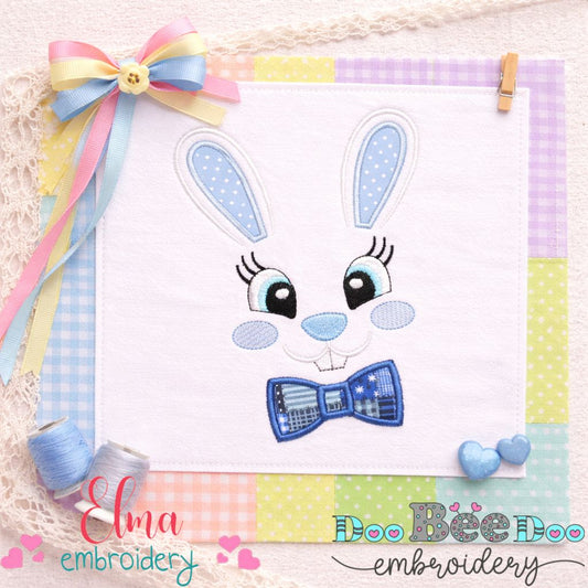 Bunny Boy Face - Appliqué - Machine Embroidery Design