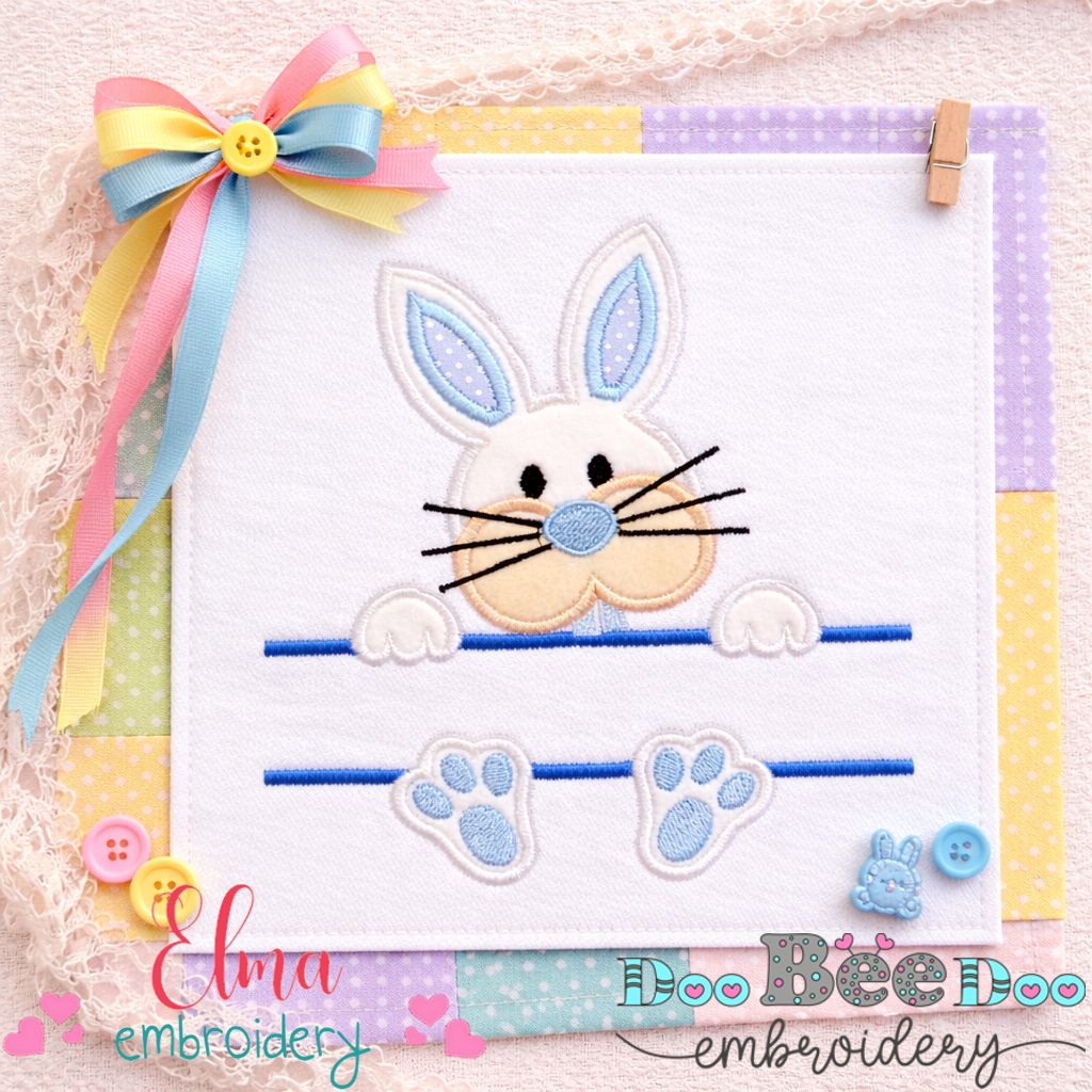 Split Bunny - Appliqué - Machine Embroidery Design