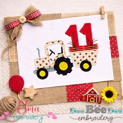 Tractor Number Eleven - Appliqué – Machine Embroidery Design