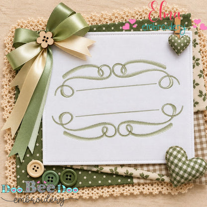 Graceful Vintage Flourish Frame - Satin Stitch - Machine Embroidery Design