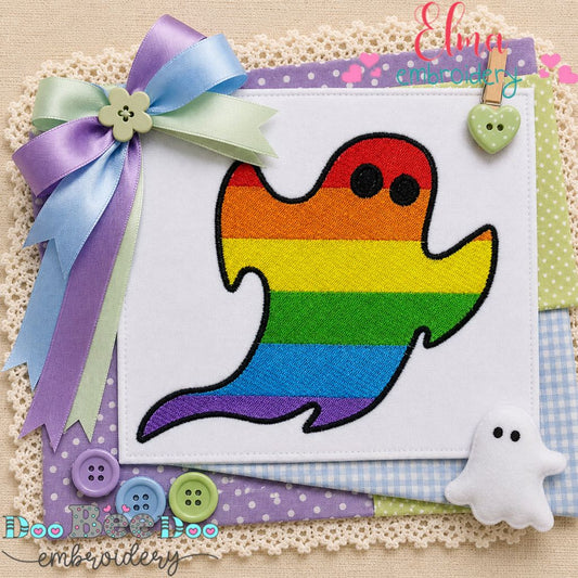Pride Little Ghost - Fill Stitch - Machine Embroidery Design