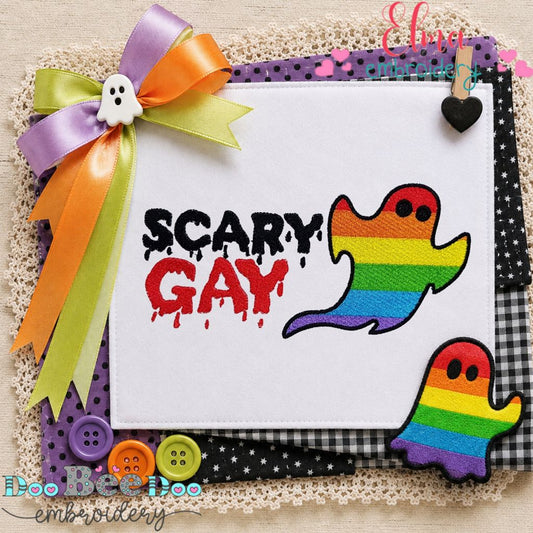 Scary Gay Ghost - Fill Stitch - Machine Embroidery Design