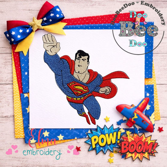 Superhero Flying Hero - Fill Stitch - Machine Embroidery Design