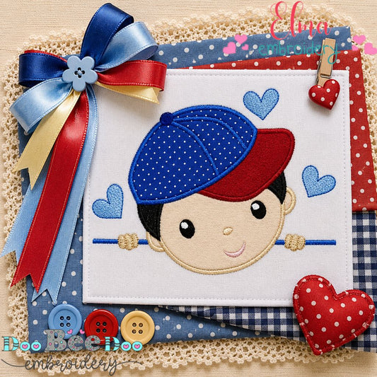 Sweet Cap Boy - Appliqué - Machine Embroidery Design