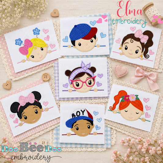 Peekaboo Cuties Collection - Applique - Machine Embroidery Design