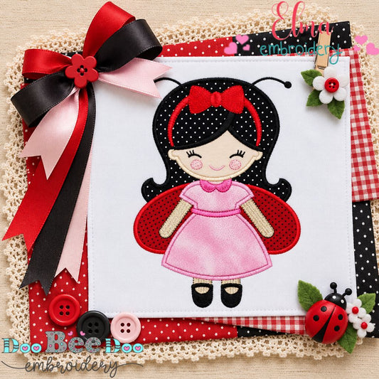 Little Ladybug Sweetheart - Appliqué - Machine Embroidery Design