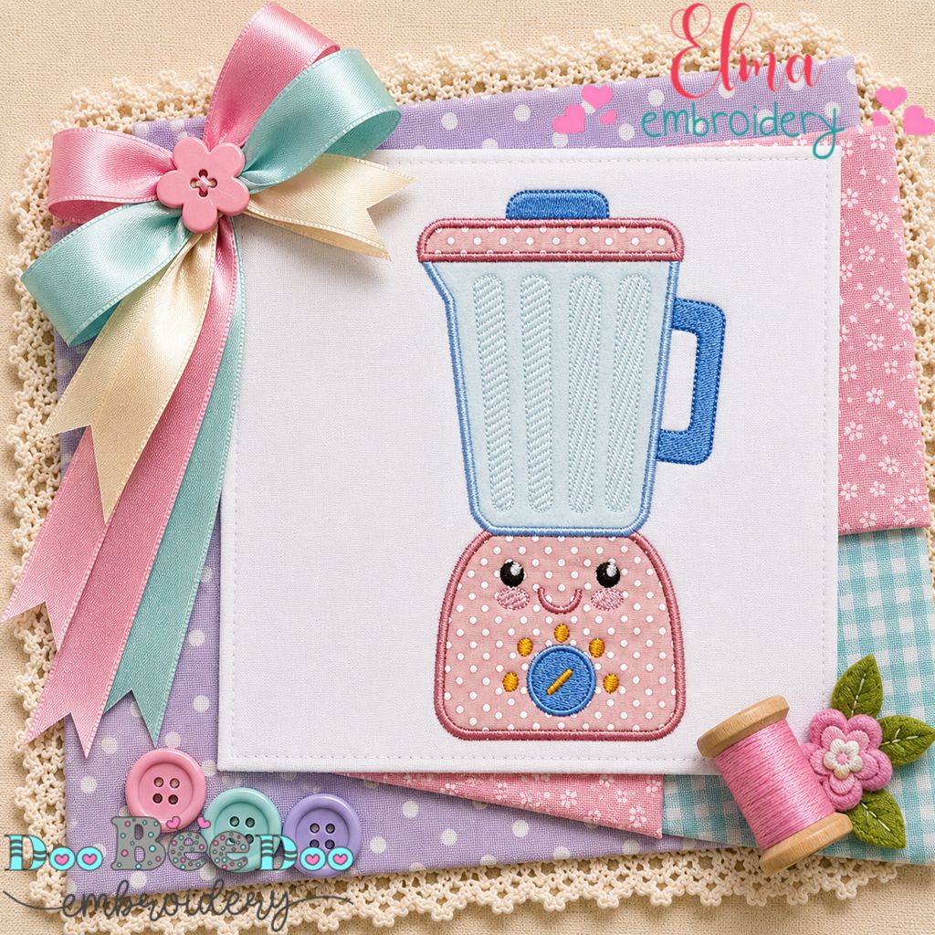 Happy Little Blender - Appliqué - Machine Embroidery Design
