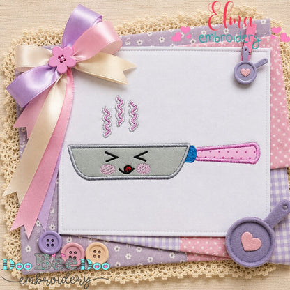 Sizzling Happy Pan - Appliqué - Machine Embroidery Design