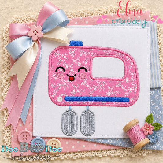 Happy Little Mixer - Appliqué - Machine Embroidery Design