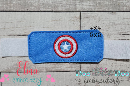 🦸‍♂️Star-Spangled Hero Set🛡️ – ITH Project – Mask & Bracelet – Machine Embroidery Design