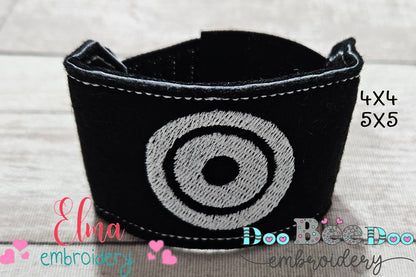 🎯 Hit the Target! Bullseye Mask & Bracelet - ITH Felt - Machine Embroidery Design