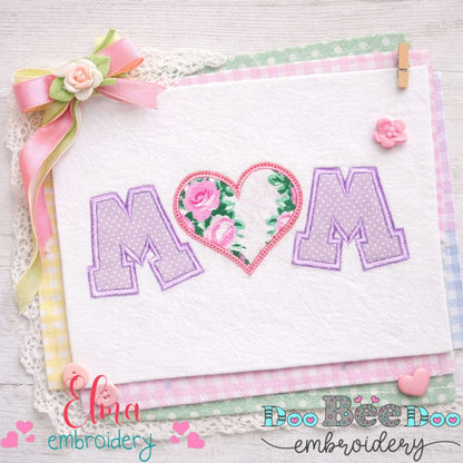 Sweet Mom Heart - Appliqué - Machine Embroidery Design