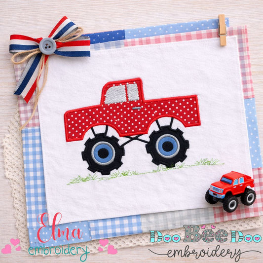 Monster Truck Pickup - Appliqué - Machine Embroidery Design