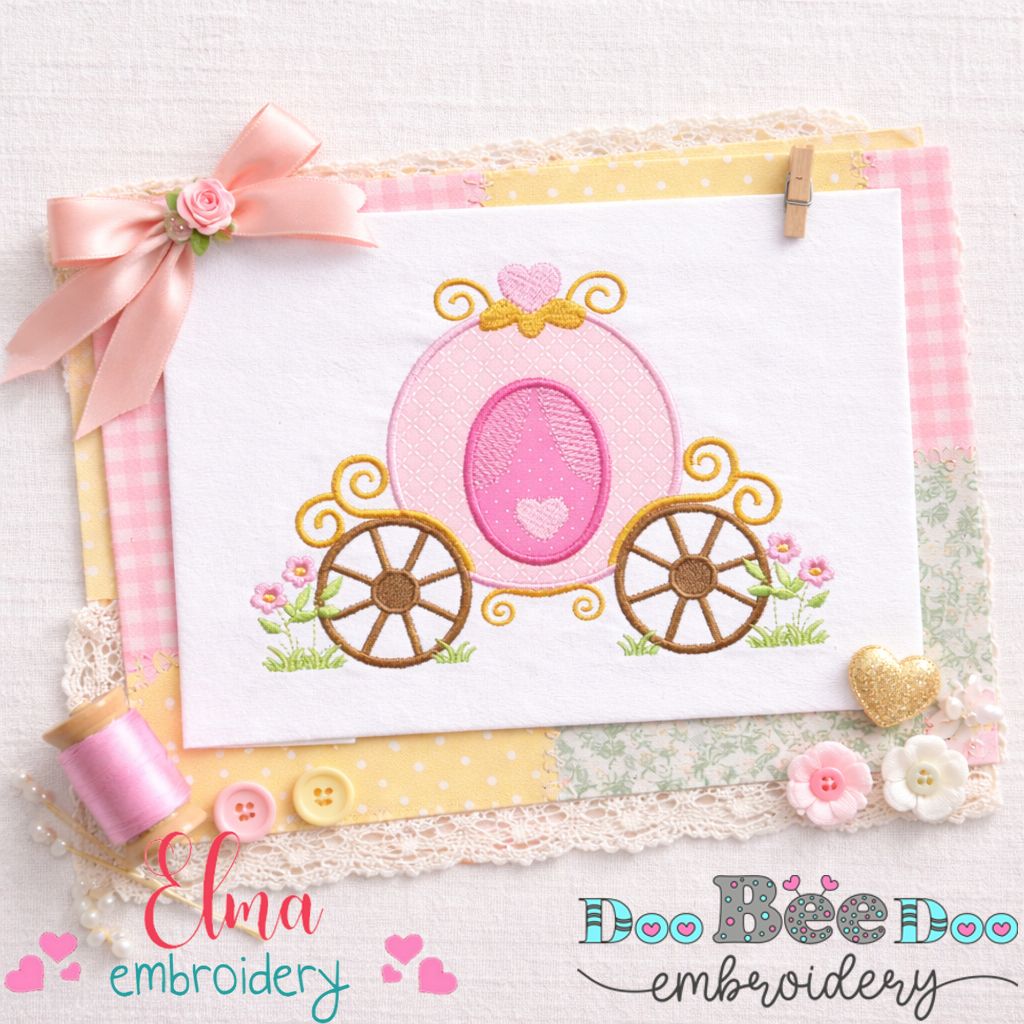 Princess Carriage – Appliqué – Machine Embroidery Design