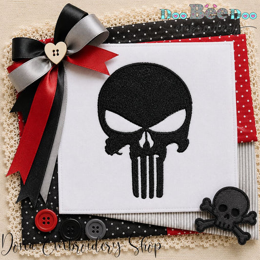 Tactical Skull - Fill Stitch - Machine Embroidery Design