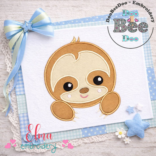 Baby Sloth Boy – Applique Stitch – Machine Embroidery Design