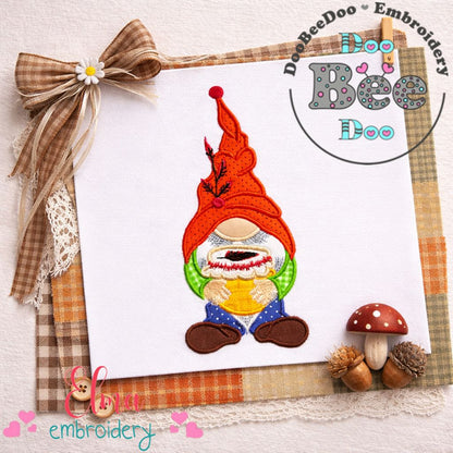 Thanksgiving Gnome with Honey - Appliqué - Machine Embroidery Design
