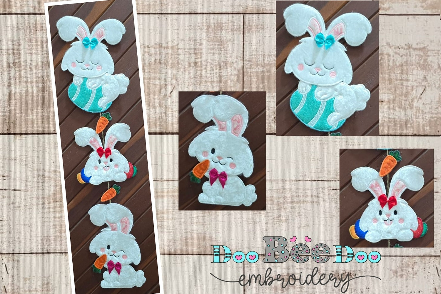 Trio of rabbits for door - ITH Project - Machine Embroidery Design ...