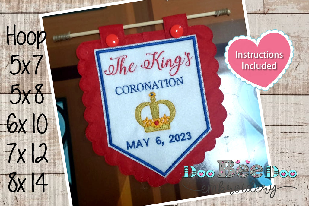 Coronation Pennants of King Charles III - ITH Project - Machine Embroidery Design