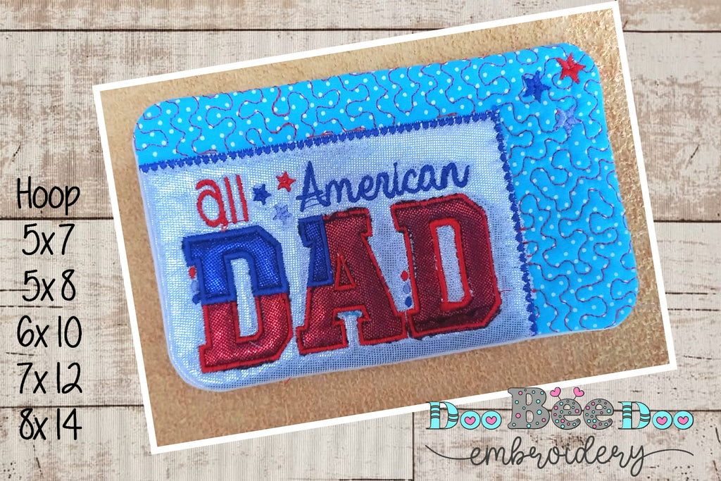 Dad and Mom 4th of July  Mug Rug Set - ITH Project - Machine Embroidery Design