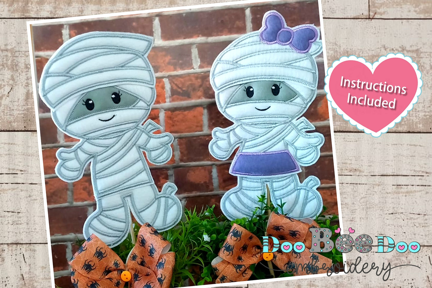Mummies Kids Halloween Set - ITH Project - Machine Embroidery Design