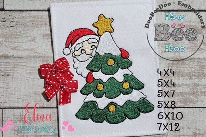 Peeking Santa Claus 🎅 – Fill Stitch - Machine Embroidery Design