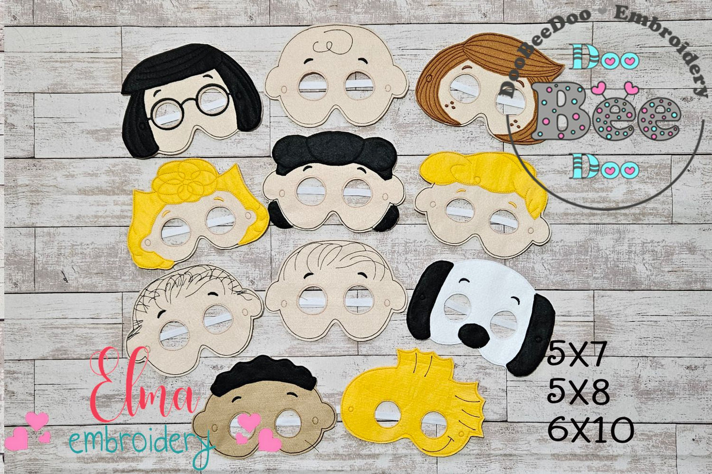 ✨ Peanuts Character Masks – Fun & Easy - Appliqué - ITH Project