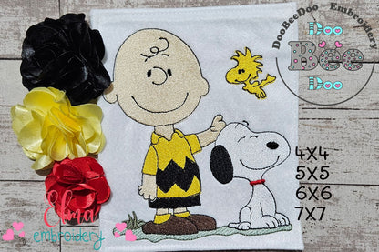 🌸 Happy Peanuts Pals - Fill Stitch - Machine Embroidery Design