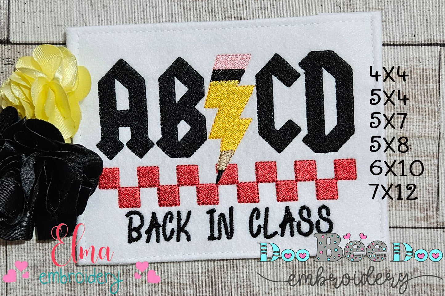 Rock Your School Year 🎸✏️ Back to Class -  Fill Stitch - Machine Embroidery Design