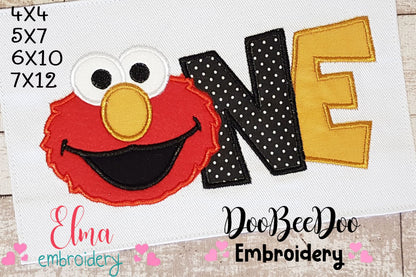 Little Red Monster One - Applique - Machine Embroidery Design