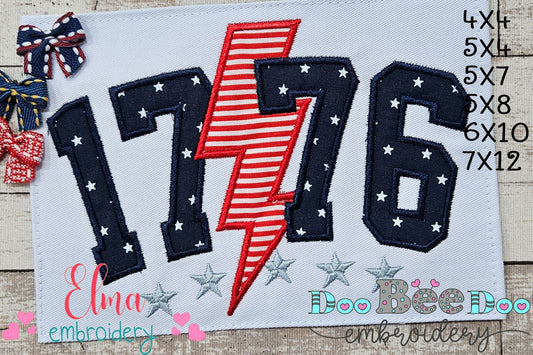 Independence Day 1776 4th of July - Applique - Machine Embroidery Design