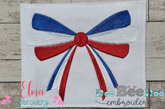 Patriotic 4th of July American Bow - Fill Stitch - 1x1 2x2 3x3 4x4 5x4 5x7 5x8 6x10 7x12