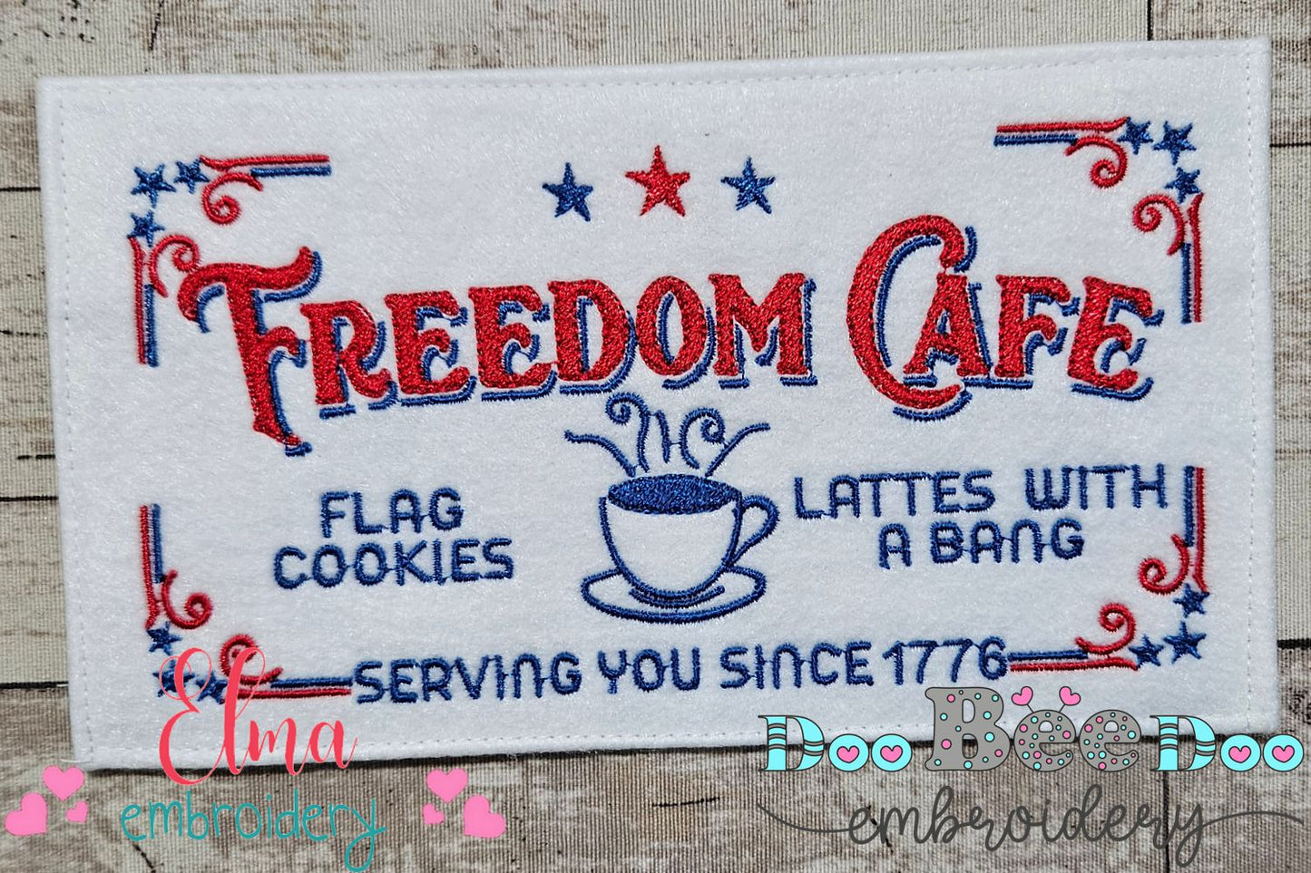 Vintage Farmhouse Freedom Cafe - Fill Stitch
