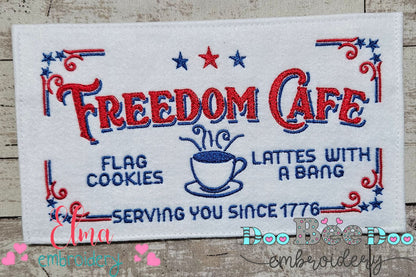 Vintage Farmhouse Freedom Cafe - Fill Stitch