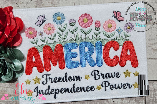 🌸 America in Bloom 🌼 – Fill Stitch – Machine Embroidery Design