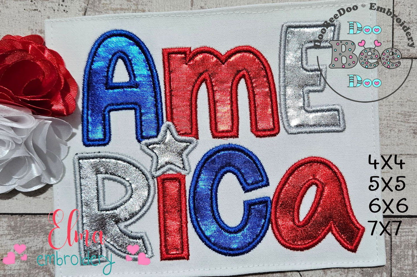 ✨ Sparkling America - Applique – Machine Embroidery Design