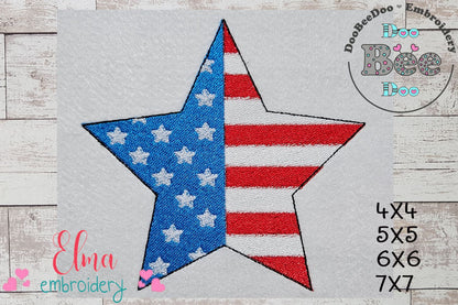 ⭐ Patriotic Star Shine ✨ – Fill Stitch – Machine Embroidery Design