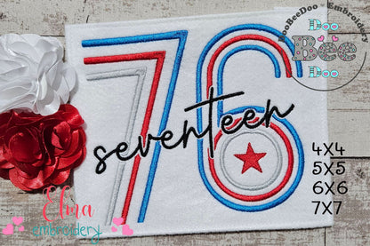 ⭐ Seventeen 76 Americana ❤️ – Fill Stitch – Machine Embroidery Design