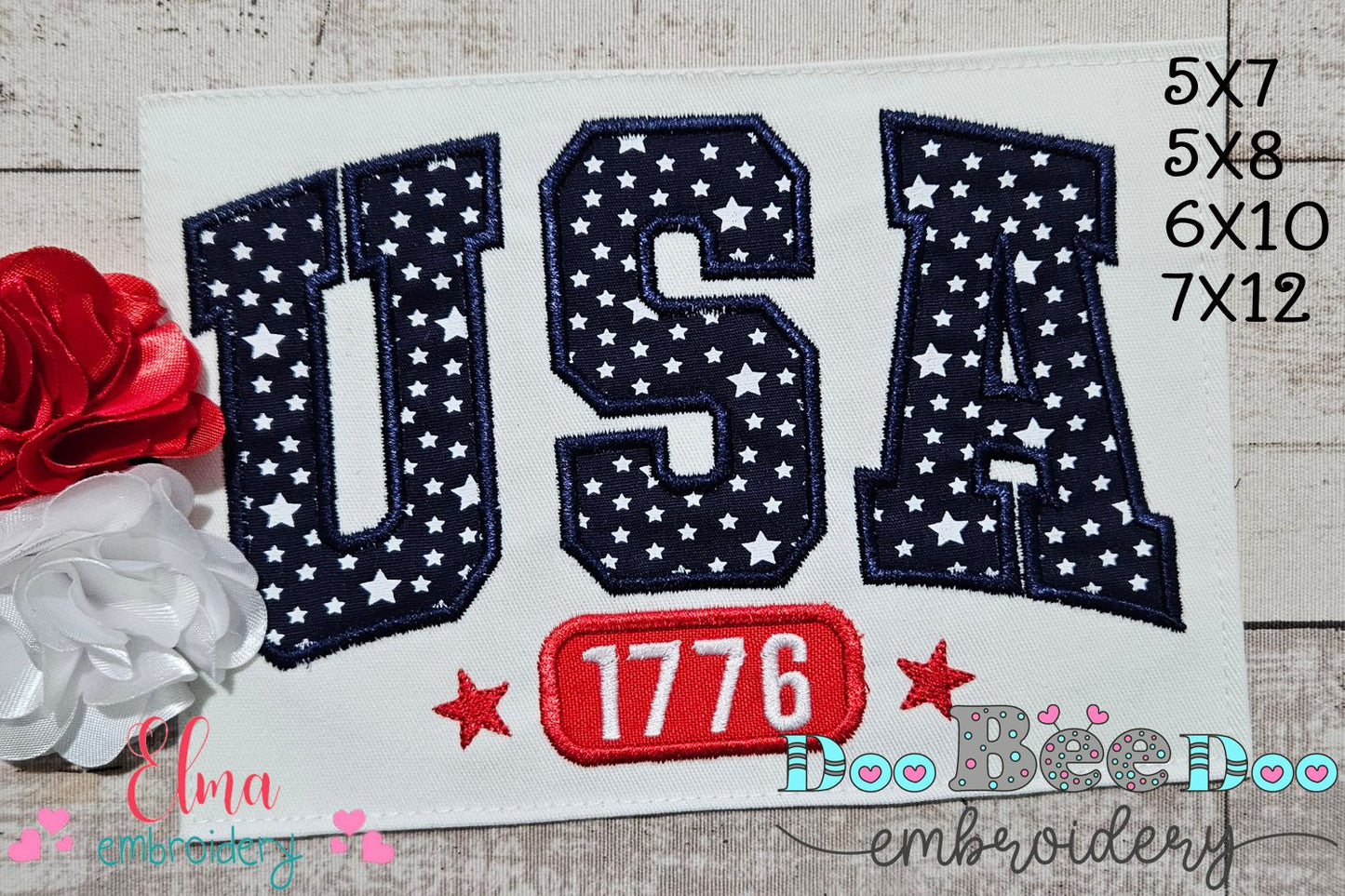 ⭐ Vintage USA 1776 Pride – Applique – Machine Embroidery Design