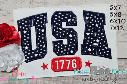 ⭐ Vintage USA 1776 Pride – Applique – Machine Embroidery Design