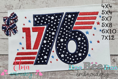 🌟 1776 Stars & Stripes – Applique – Machine Embroidery Design