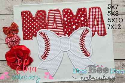 Baseball Mama - Applique - Machine Embroidery Design