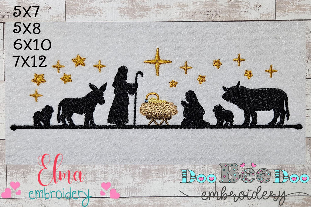 Christmas Nativity Scene - Fill Stitch - Machine Embroidery Design