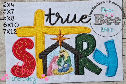 Christmas Nativity True Story - Applique - Machine Embroidery Design